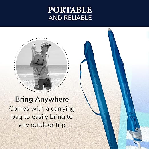 Beach Umbrella, Portable Outdoor Umbrella -Full 6 ft Arc Beach Umbrella, Portable Outdoor Umbrella -Full 6 ft Arc